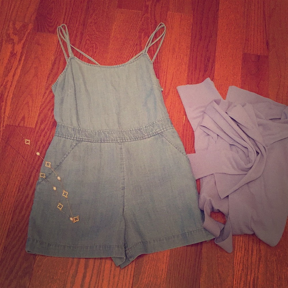 Loft chambray romper